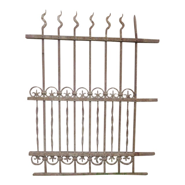 Antique Victorian Iron Gate Window Garden Fence Architectural Salvage Door #309 For Sale