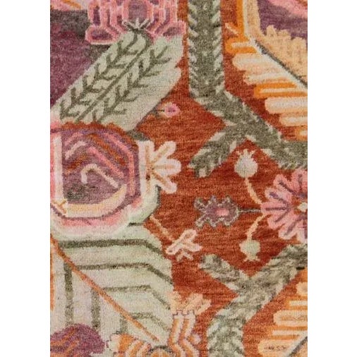 Vintage Area Rug | Samarkand Rug | Floral Colorful Rug For Sale - Image 9 of 10