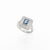 Diamond and Emerald Cut Blue Sapphire Ring Size 7 For Sale - Image 4 of 8