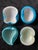 Blue Curated Collection of Murano Art Glass Bowls by Alfredo Barbini in Shades of Blue Set of 4 For Sale - Image 8 of 12