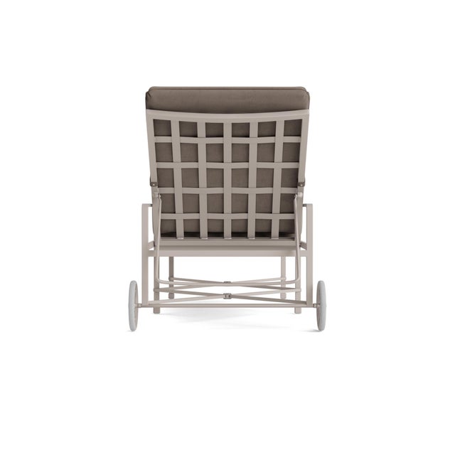 Brown Jordan Brown Jordan Venetian Adjustable Chaise With Wheels, Dove frame with Fusion Taupe fabric For Sale - Image 4 of 11