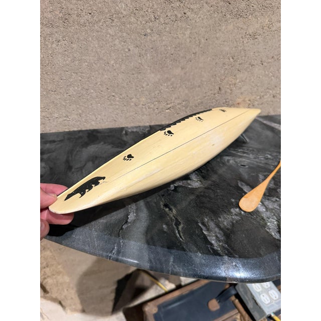 Black Peterborough Canoe Model Caramel Color Vintage Native American Handcrafted Wooden For Sale - Image 8 of 16