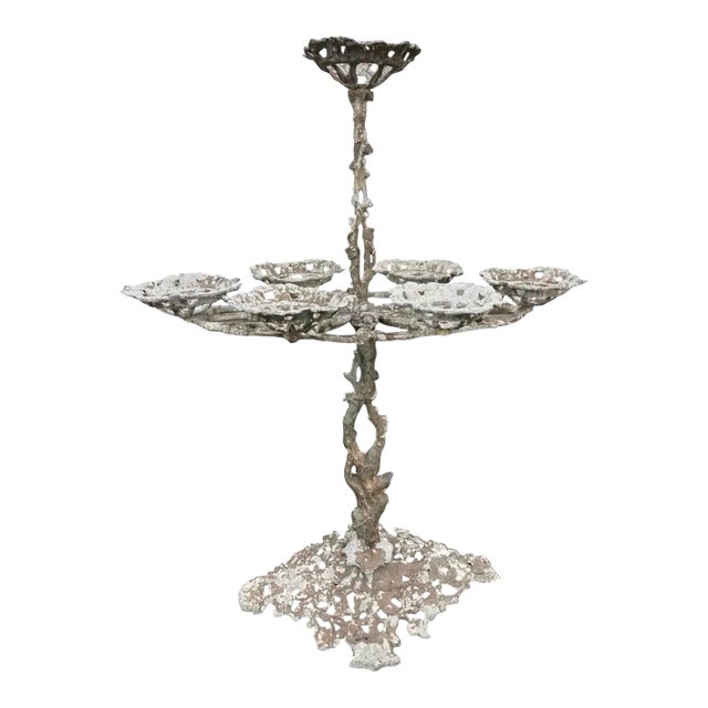 Vintage French Style Multi-Tier Cast Iron Plant Stand or Epergne For Sale