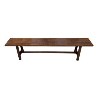 Vintage Farmhouse Bench in Oak, 1950s For Sale