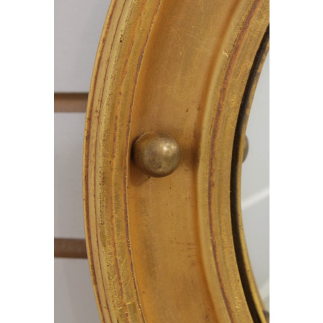 Federal Style Convex Glass Gold Finish Round Mirror For Sale - Image 11 of 15
