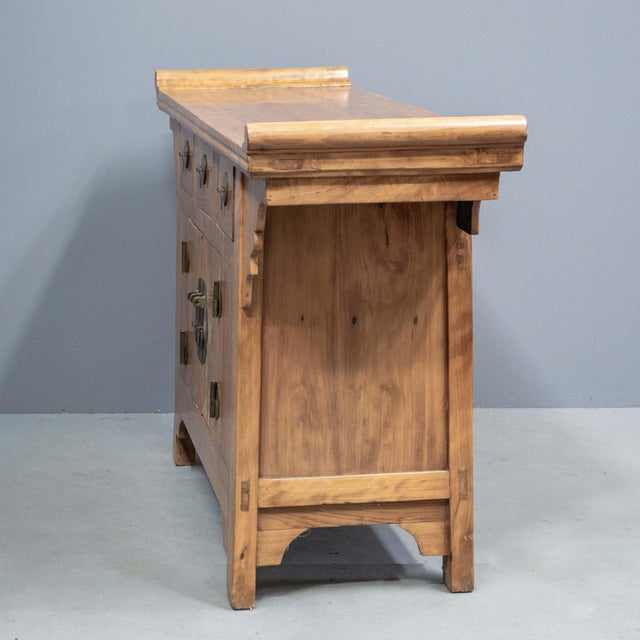 Late 20th Century Chinese Elm & Mixed Hardwood Console / Sideboard For Sale - Image 10 of 14
