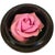 Vintage Japanese Lacquerware Round Trinket Box With Porcelain Rose Accent For Sale - Image 4 of 17