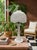 White Vintage Rattan Mushroom Lamp in White – Coastal Boho / Palm Beach Regency For Sale - Image 8 of 8