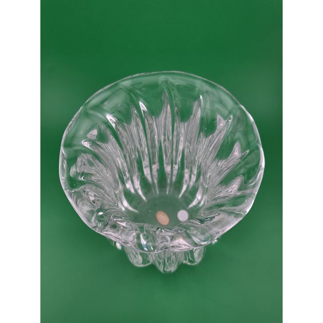 Transparent Vintage Orrefors art glass vase. Rare Pattern 6.5 inches tall, 5 inches diameter For Sale - Image 8 of 12