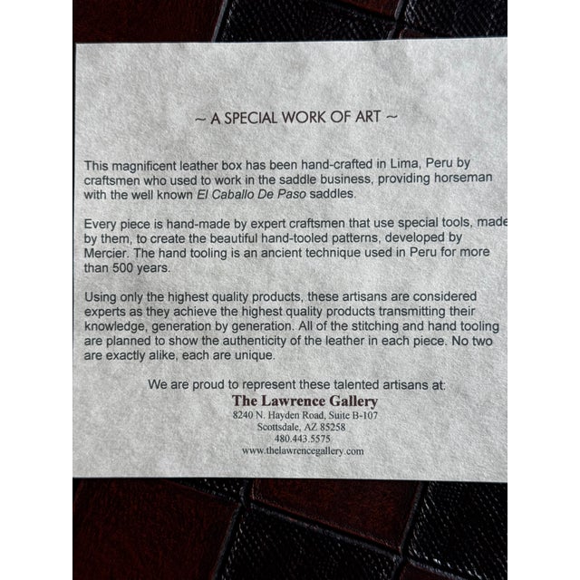 Estate Hand Made in Peru Leather Chess & Backgammon Game Box For Sale - Image 12 of 13