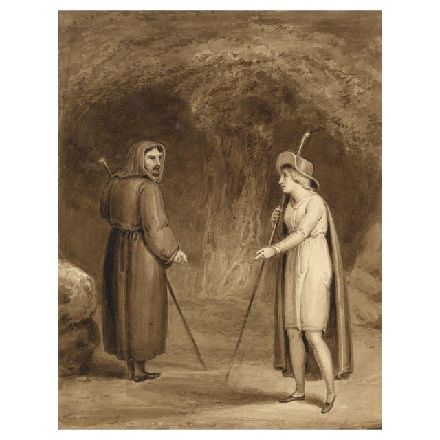 William Derby, Edwin & Angelina, Early 19th Century, Watercolour Painting For Sale