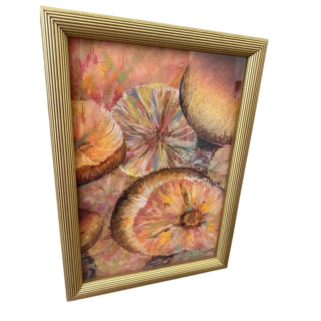 Signed Original Art Mushroom Toadstools Giltwood Framed Triptych For Sale - Image 4 of 11