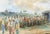 Wonderful figurative landscape of a crowd of people visiting a temple in Nepal by Alok Gurung (Nepalese, late 20th...