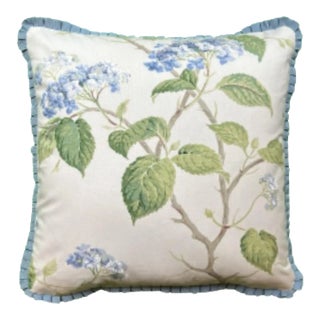 Colefax & Fowler Summerby Twisted Branch Blue Chintz Designer Throw Pillow With Down Feather Inserty For Sale