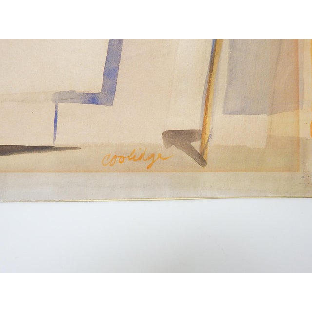 Mexican Mid 20th Century Village Laundry Line Watercolor Painting For Sale - Image 3 of 7