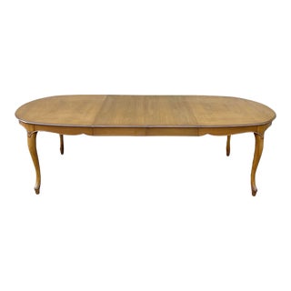 1960s National Mt. Airy for John Stuart French Country Walnut Extension Dining Table For Sale