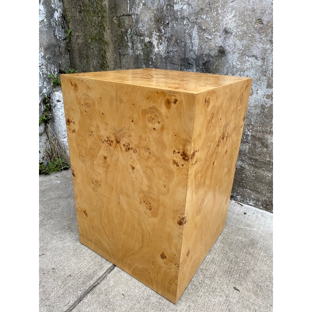 Organic Burl Wood Tall Side End Table Cube Pedestal Chairish