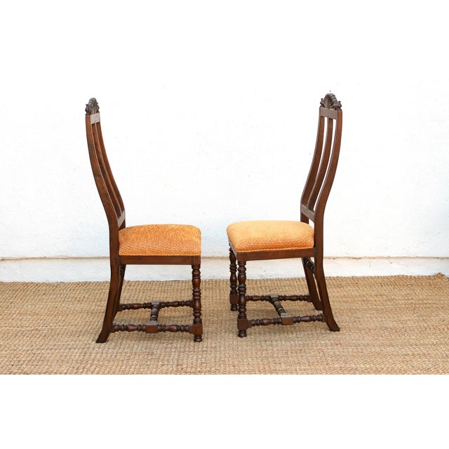 Pair of Spanish Colonial Carved Chairs For Sale - Image 9 of 11