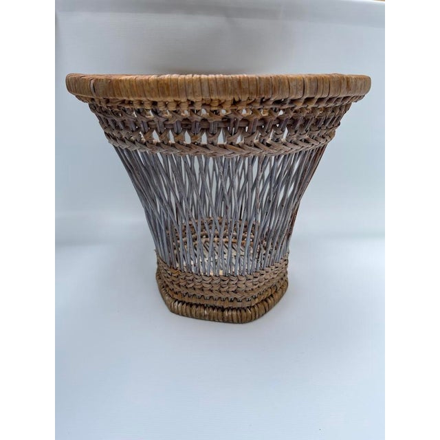 Traditional Antique Woven Wicker Cachepot For Sale - Image 3 of 9