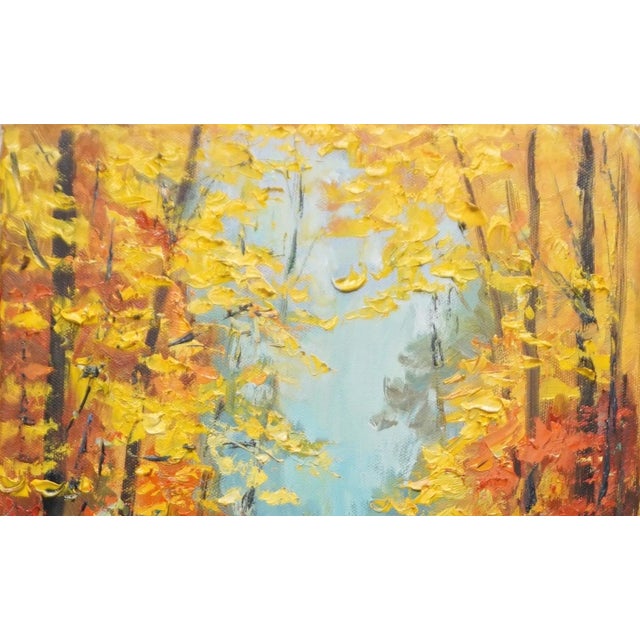 Original Oil Painting, a Stream in the Autumn Woods For Sale - Image 4 of 5