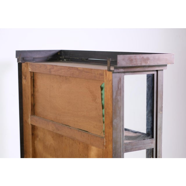 Mid 20th Century European 5 Ft. Brass Free Standing Display Case For Sale - Image 13 of 14