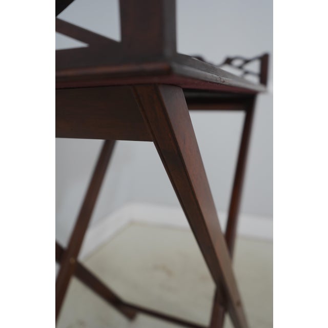 Baker Mahogany Chippendale Style Butlers Tray Table For Sale - Image 12 of 15