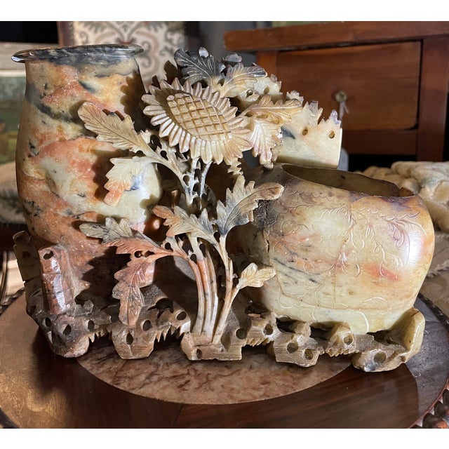 Carved Soapstone Vase, 1920, in Very Good conditions. Designed 1920 to 1949