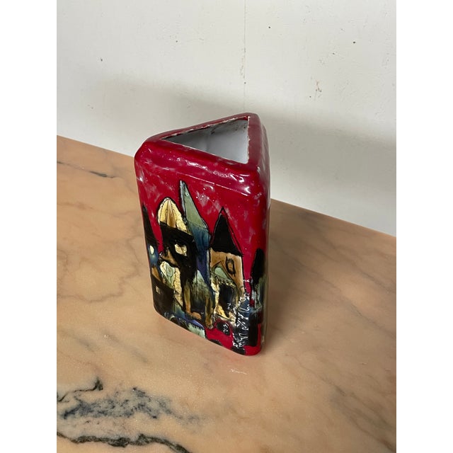 Ceramic Hand-Decorated Ceramic Vase from Elio Schiavon, 1970s For Sale - Image 7 of 9