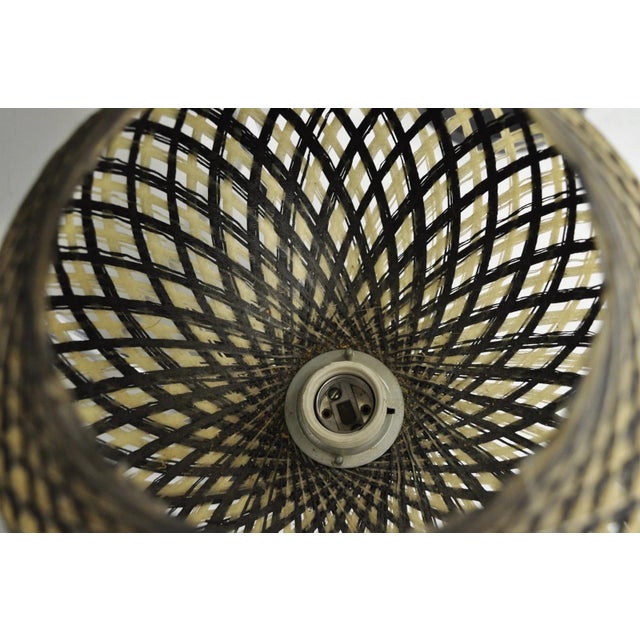 Vintage Mid Century Modern Woven Spun Fiberglass Triple Shade Table Lamp - Pair For Sale - Image 17 of 18