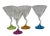 Glass Vintage Colorful Candy Bases Zic-Zac Stem Martini Glasses- Set of 4 For Sale - Image 7 of 7