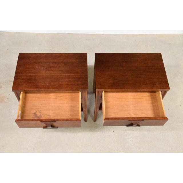 1960s Refinished Walnut and Rosewood King Nightstands by Kent Coffey Perspecta - A Pair For Sale - Image 10 of 10