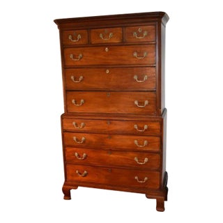 18th Century English Chippendale Chest on Chest For Sale