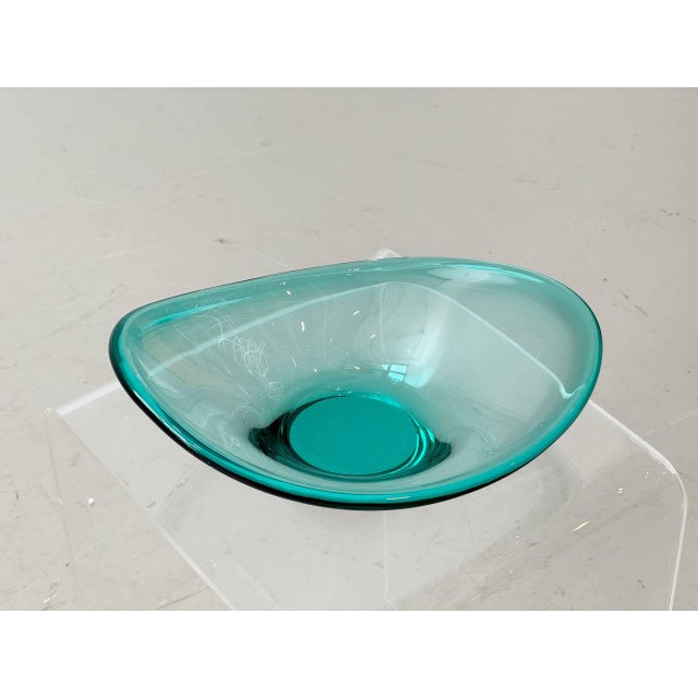 Emerald Green Selandia Bowl by Per Lütken for Holmegaard, Denmark, 1960s For Sale - Image 3 of 6