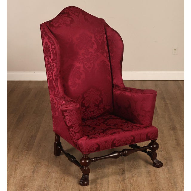 Baker Furniture Company Baker Stately Homes Collection Pair of Carved Wingback Armchairs For Sale - Image 4 of 18