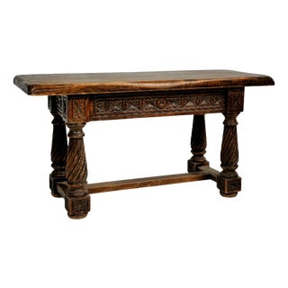 Wabi-Sabi Table with Turned Legs, 1940s For Sale