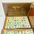 Late 19th C. Antique Chinese Boho Chic Chinoiserie Mahjong Game Set, Walnut & Brass Box For Sale - Image 4 of 18