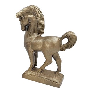 Jaru California Ceramic Greek Revival Roman Stallion Horse Sculpture Circa 1970s For Sale