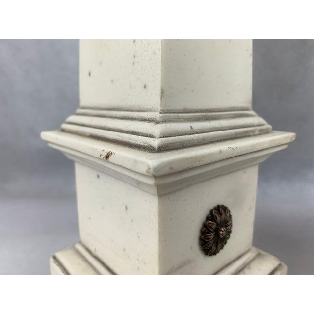 1950s Grand Tour Faux Ivory Neo-Classical Obelisks - a Pair For Sale - Image 5 of 9