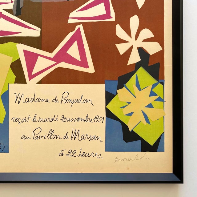 Henri Matisse Vintage 1951 Mourlot Fine Art Lithograph Print " Madame De Pompadour " Framed French Mid Century Modernist Paris Poster For Sale - Image 16 of 18