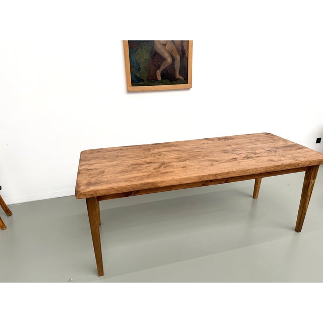 Vintage Poplar Farmhouse Table, 1970s For Sale - Image 13 of 18