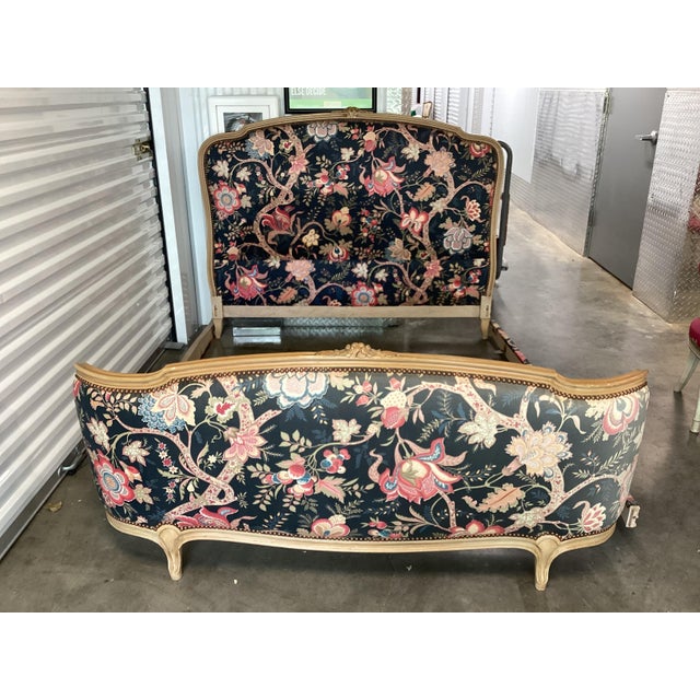 Ebony French Louis XV Style Full Size Bed Frame For Sale - Image 8 of 9