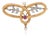 Vintage 1.20 Inch Brooch Diamond 0.30 Carat Platinum Gold Pearl Ruby For Sale