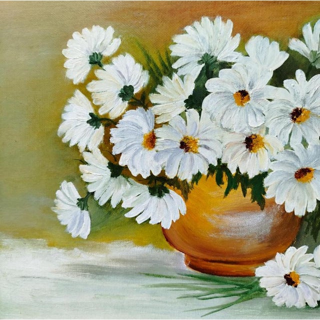 Branca, Jar with Daisies, Oil on Canvas, Framed For Sale - Image 4 of 7