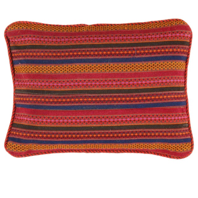 This Gabbeh pillow is made of high-quality LAMBS WOOL The piece was crafted with good workmanship. Gabbeh rugs are made by...