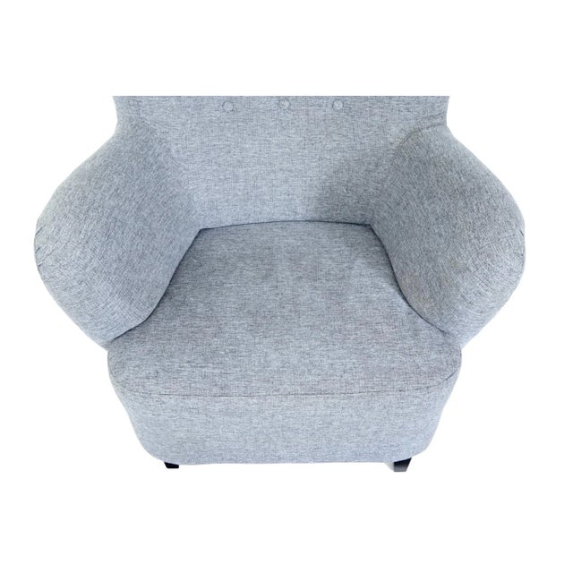 Set of Scandinavian Grace Lounge Chair with Stool For Sale - Image 4 of 9