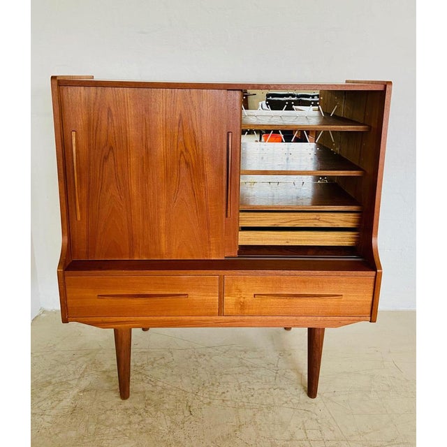Wood Mid-Century Danish Teak Bar Cabinet, 1960 For Sale - Image 7 of 18