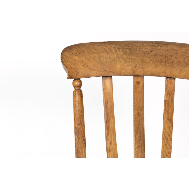 Wood English Elm Vertical Slat Back Armchair Circa 1890 With Turned Legs and H-Stretcher For Sale - Image 7 of 13