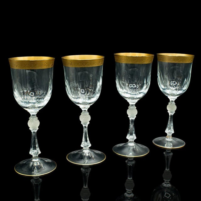 1920s Set of 4 Antique French Glass Wine Glasses For Sale - Image 13 of 13