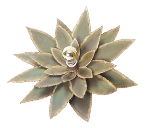 Vintage Floral Brass Wall Sconce by Maison Jansen, 1960s