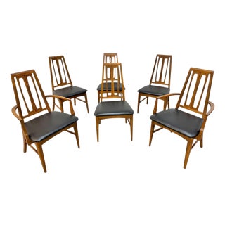 Mid-Century Modern Young MFG Co. Walnut Dining Chairs - Set of 6 - Restored! For Sale